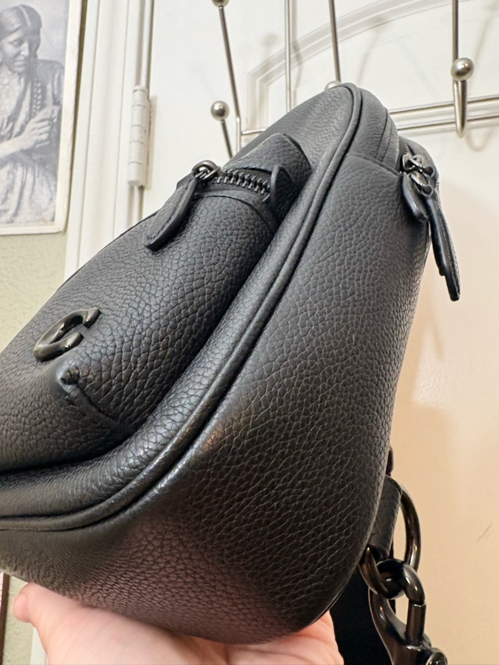 Coach Charter Pack Black Pebble Leather Sling (CP162) - Excellent - Picture 6 of 14